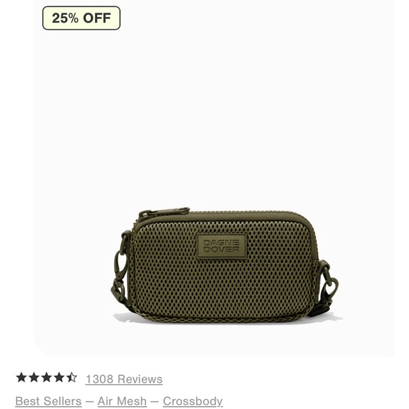 Dagne Dover Mara Air Mesh Neoprene Phone Sling Crossbody Olive Travel - Picture 3 of 4